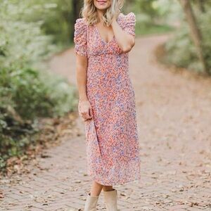 Sunday Pink Puff Sleeve Sundress